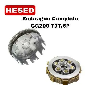 CONJUNTO DE EMBRAGUE CG200 6 POTENCIAS 70T